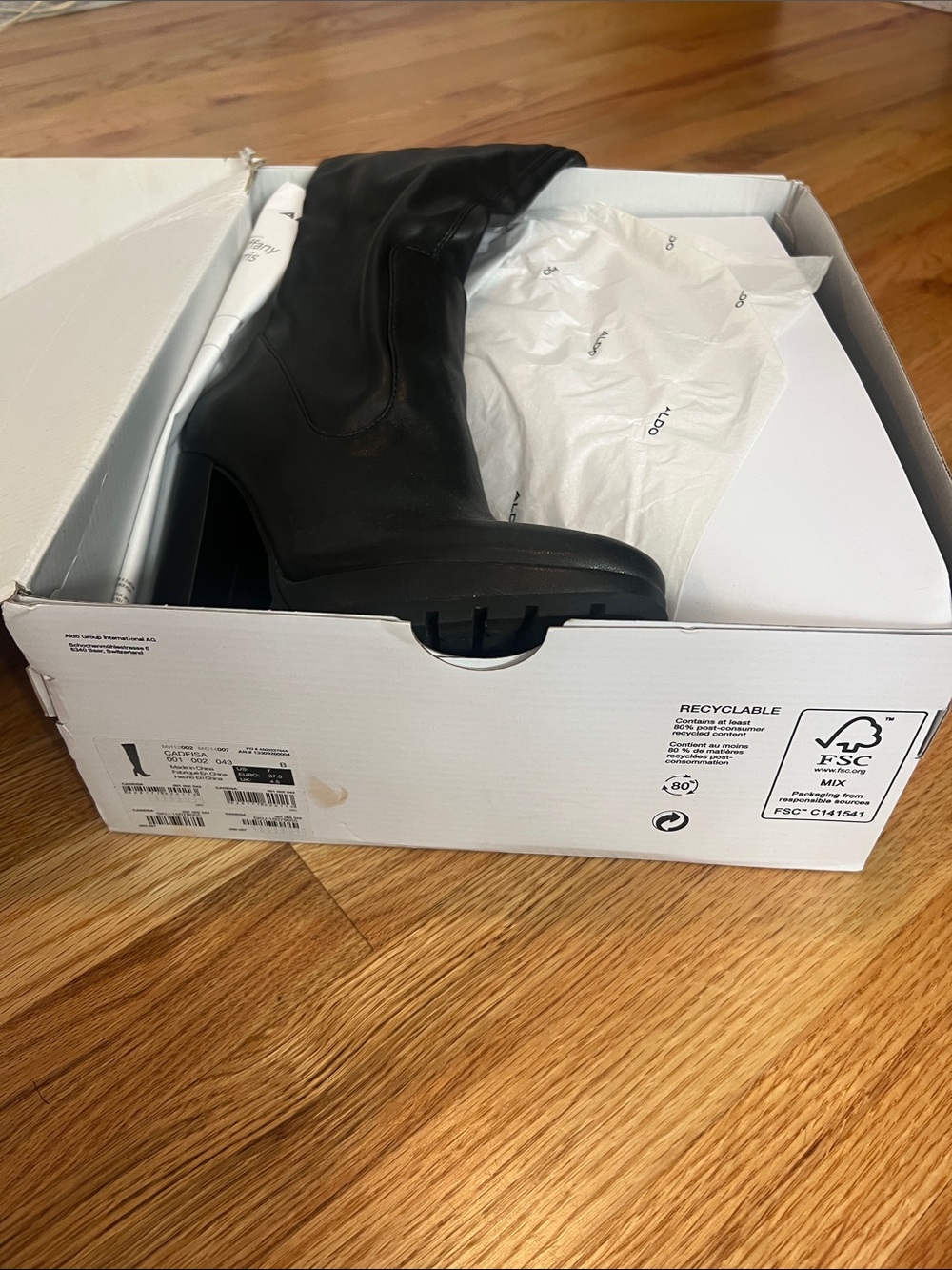 Aldo Black Over-the-Knee Leather Boots